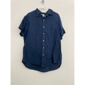 J.Crew Baird Mcnutt Irish Linen Shirt Mens L Blue Button Down Classic Fit Casual